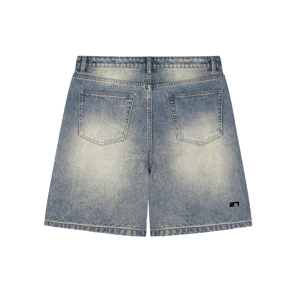 KA Faded Distressed Denim Shorts