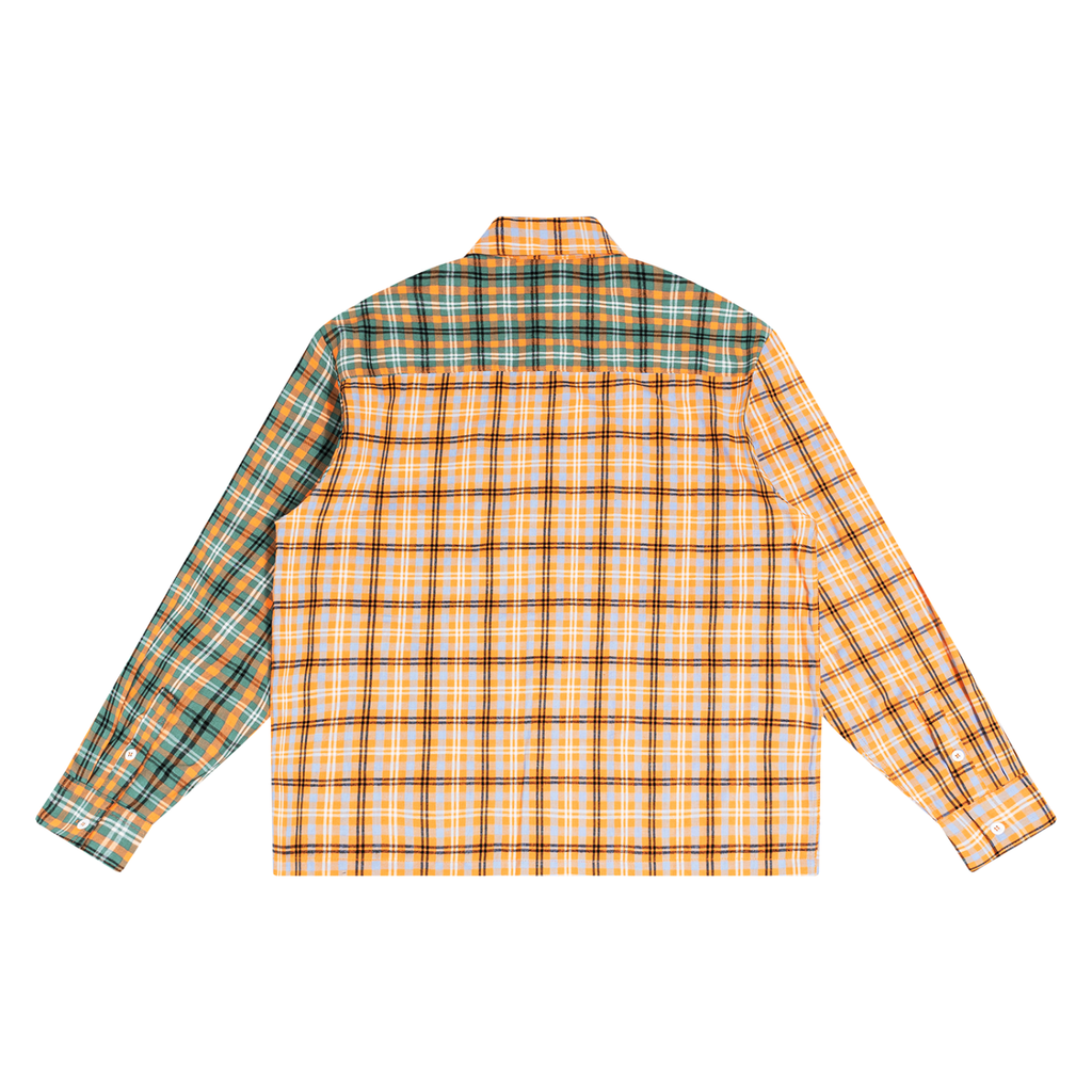 KA Oversized Plaid Color Block Shirt