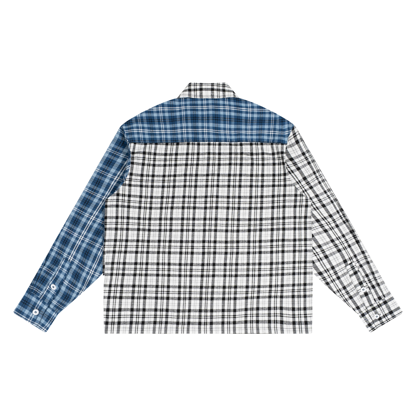 KA Oversized Plaid Color Block Shirt