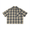 KA Plaid Boxy Short Sleeve Shirt